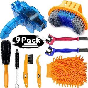 Bike Cleaning Kit (9pcs), Including Chain Cleaner for Cycling, Brush Tools